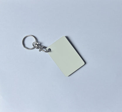 Sublimation rectangular keyring with metal  clip
