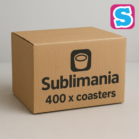 These wholesale blank MDF sublimation coasters measure 8cm x 8cm and feature a 3mm MDF base with a 1mm cork backing for a professional and durable finish.