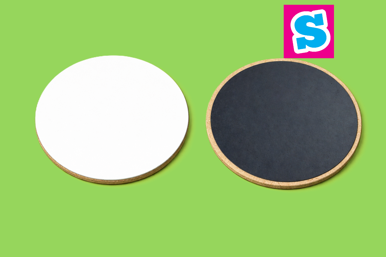 5.5cm round MDF sublimation fridge magnet blank with white printable surface, ideal for custom designs and photos