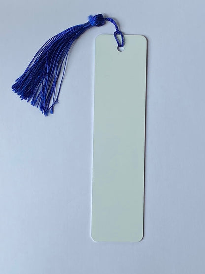sublimation bookmark with blue tassels