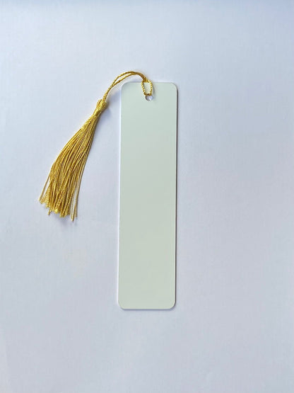 sublimation bookmark with gold tassels