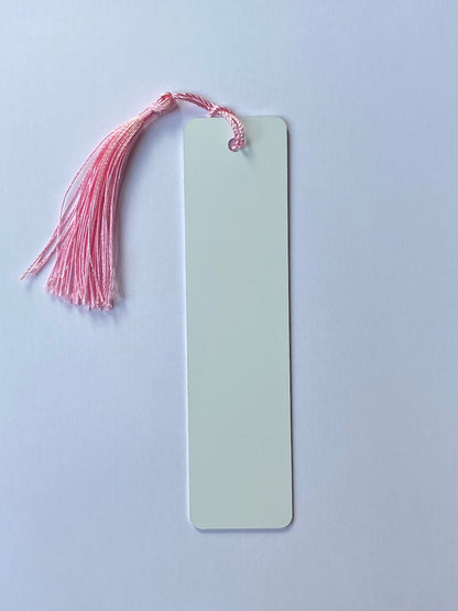 sublimation bookmark with pink tassels