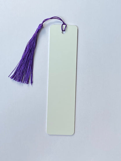 sublimation bookmark with purple tassels
