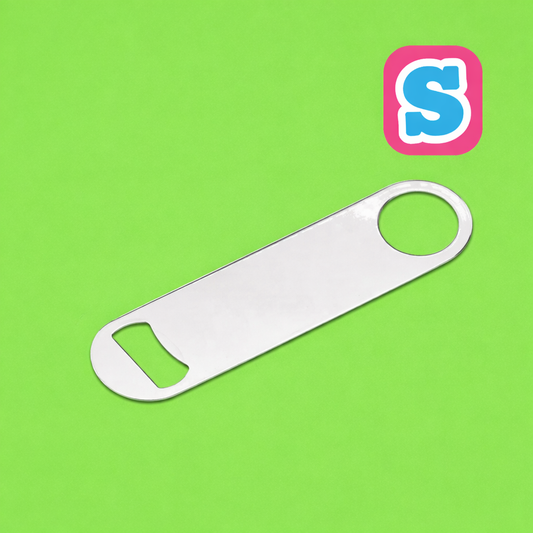 Gloss white double sided sublimation bar blade bottle opener with smooth printable surface for custom designs
