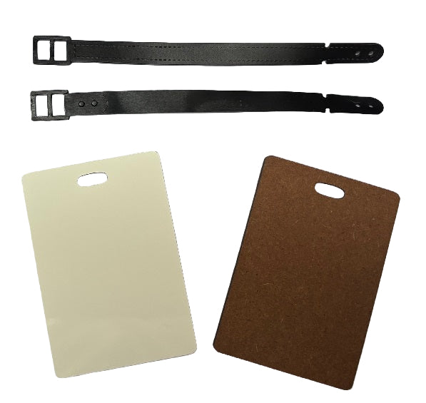 MDF sublimation luggage tag rectangle single sided, white printable surface for personalised travel tags and gifts