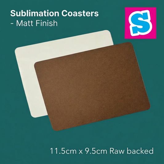 11.5cm x 9.5cm raw-backed matt sublimation coasters 