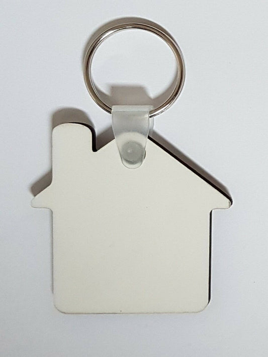25 x Blank Sublimation MDF Keyrings House Double Sided