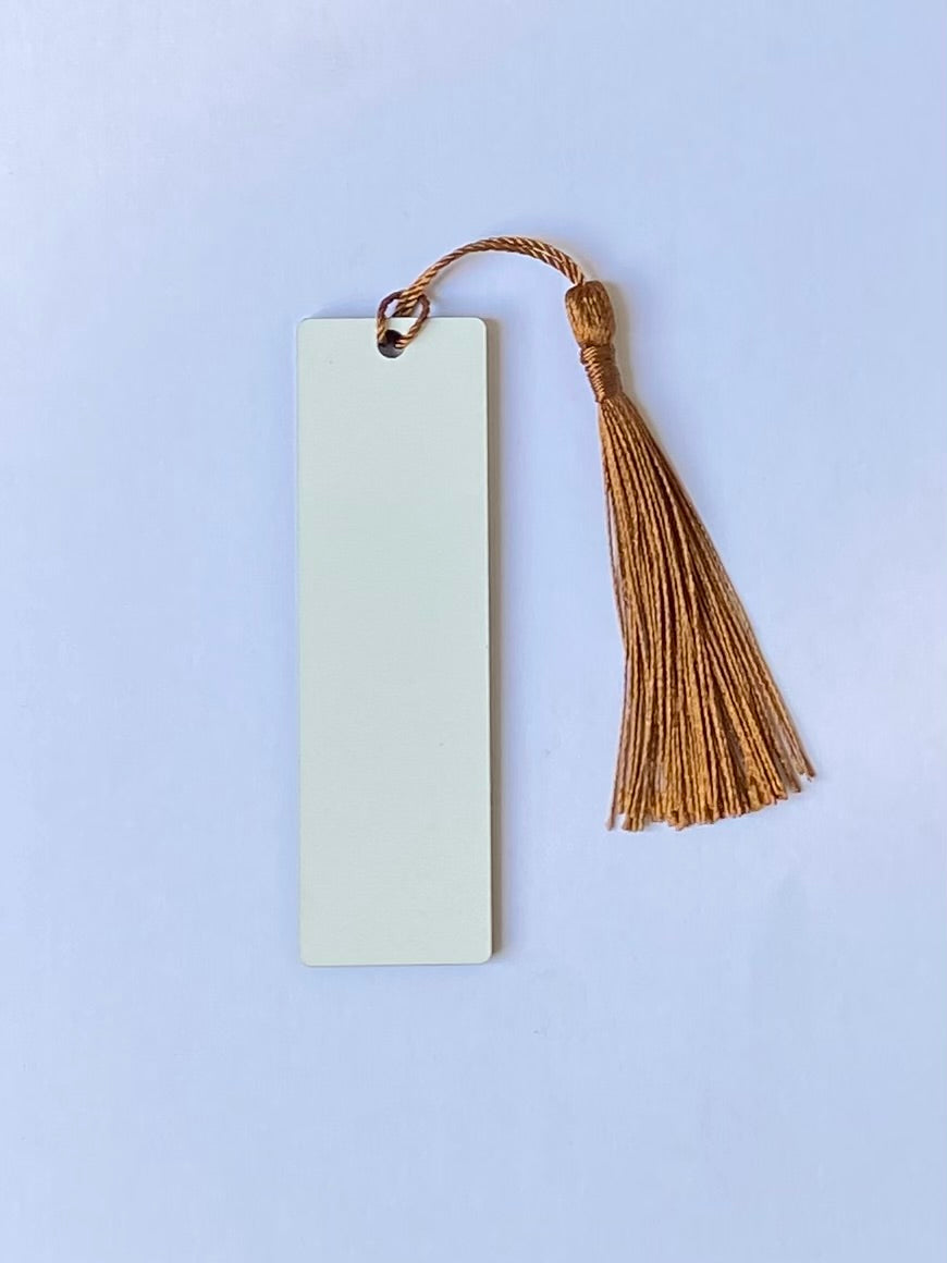 6 x MDF Sublimation Bookmarks 9.5cm x 2.8cm Double Sided rich spice tassel