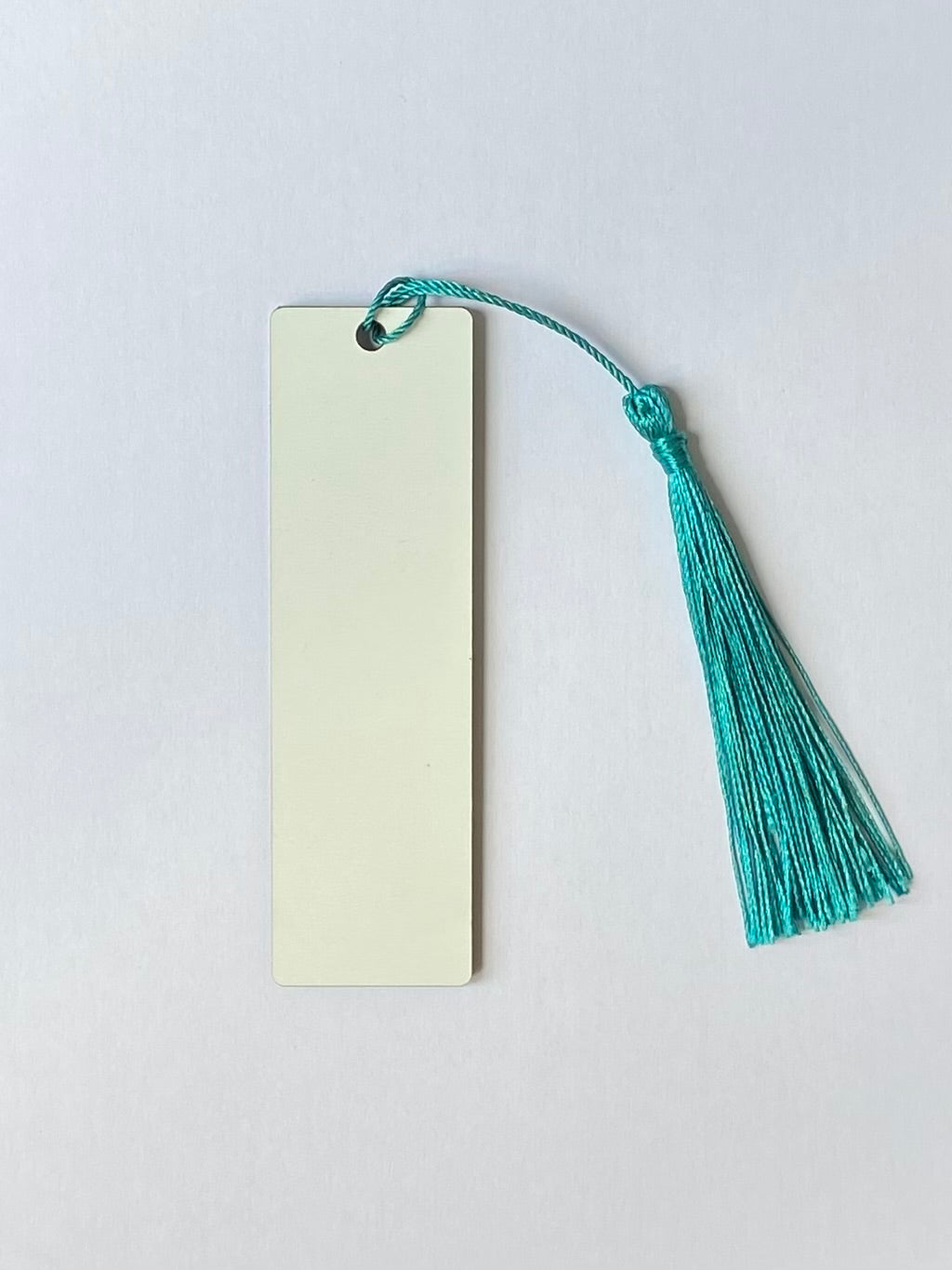 6 x MDF Sublimation Bookmarks 9.5cm x 2.8cm Double Sided turquoise tassel