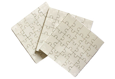 Blank square MDF jigsaw puzzle for sublimation printing, 17cm x 17cm, smooth white surface ready for personalised designs