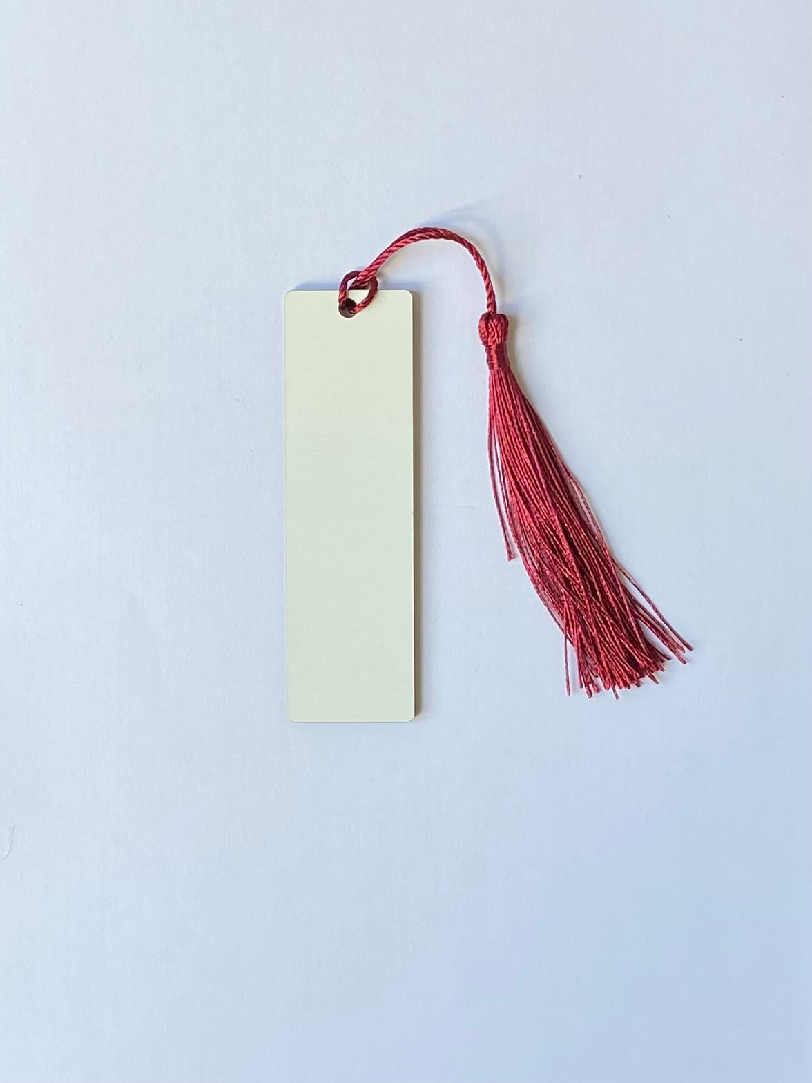 25 x MDF Sublimation Bookmarks 7.4cm x 2.8cm Double Sided crimson tassel