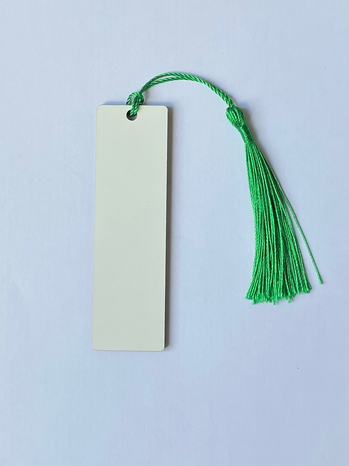 25 x MDF Sublimation Bookmarks 7.4cm x 2.8cm Double Sided green tassel