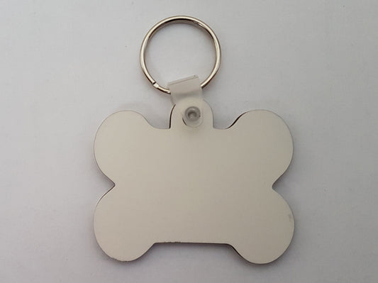 50 x Blank Sublimation MDF Keyrings Pet Tag Double Sided