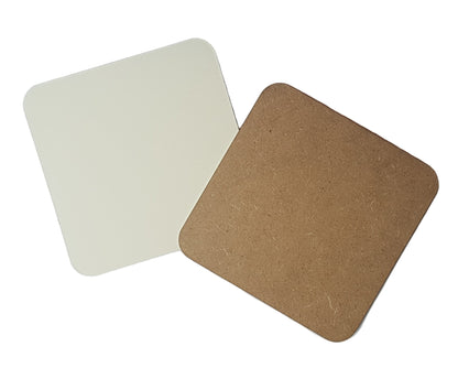 MDF Blank Sublimation Coasters 10cm x 10cm Raw backed - Multi Pack