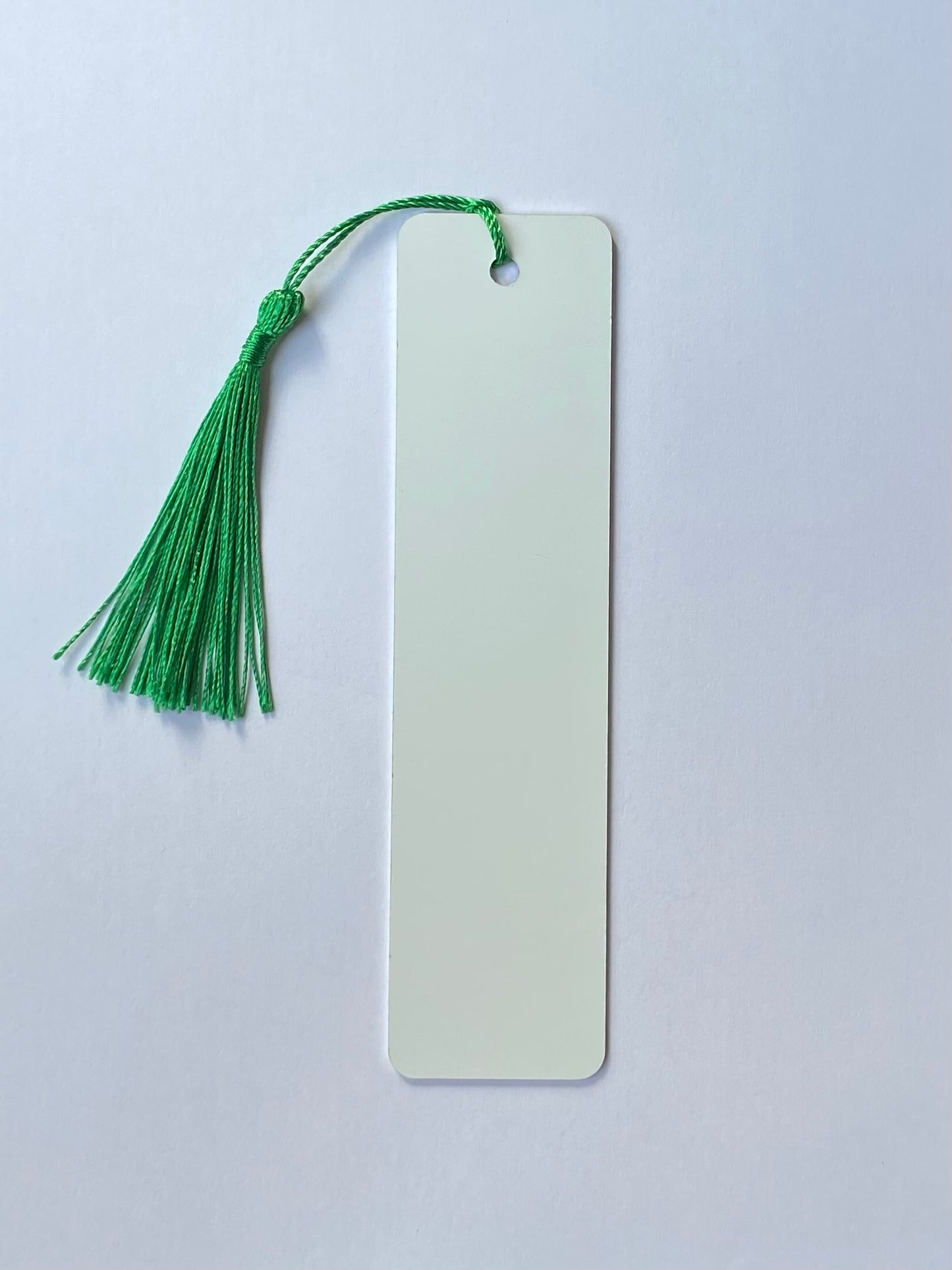 Sublimation Bookmark Double Sided 15.2cm x 3.8cm green tassel