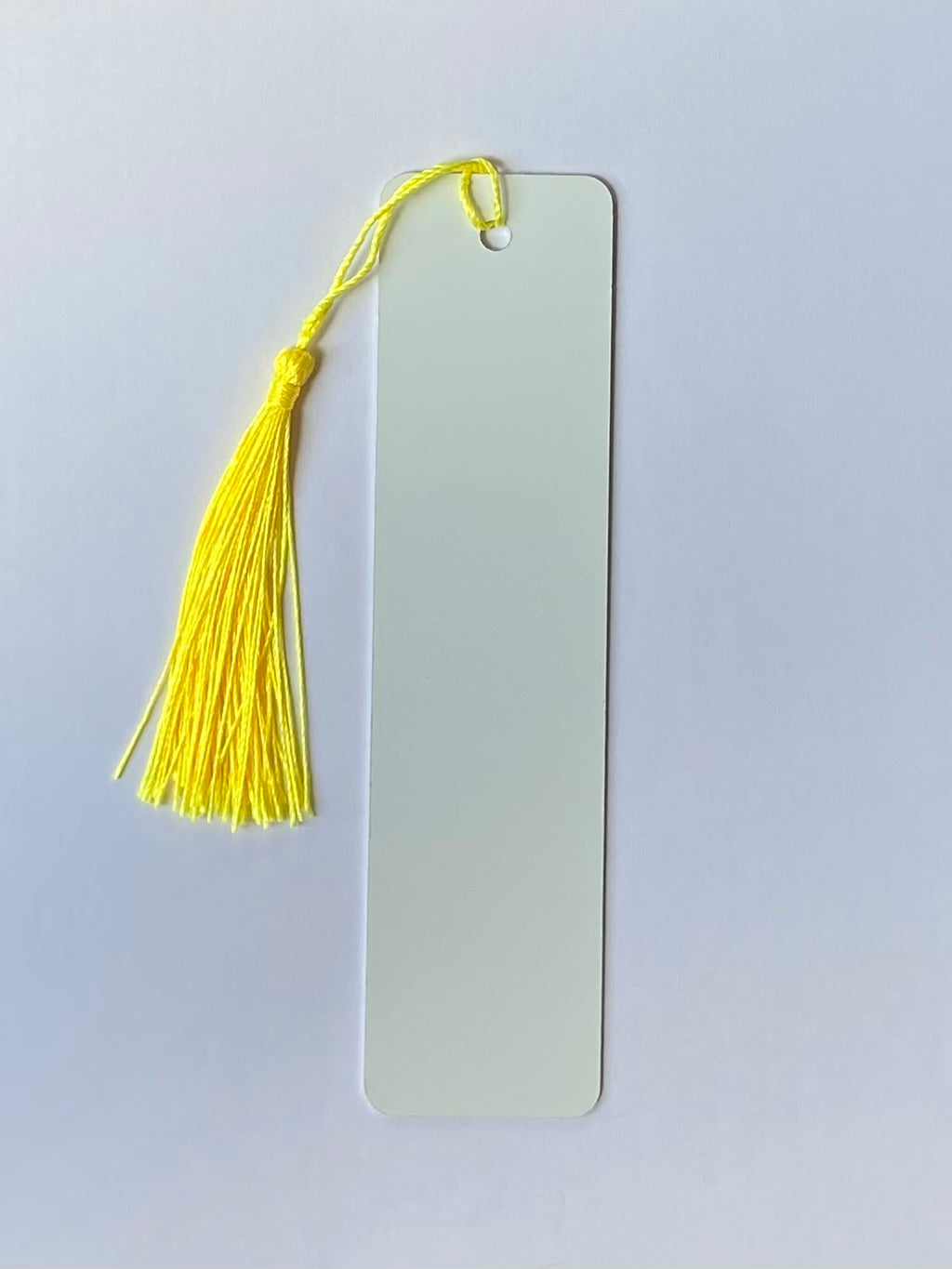 Sublimation Bookmark Double Sided 15.2cm x 3.8cm yellow tassel