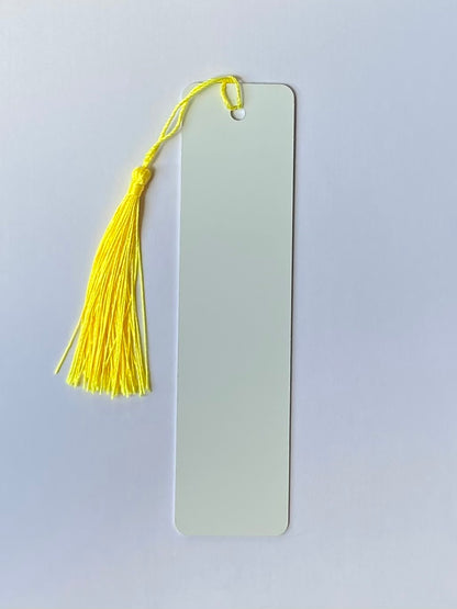 Sublimation Bookmark Double Sided 15.2cm x 3.8cm yellow tassel