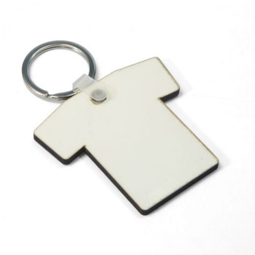 50 x Blank Sublimation MDF Keyrings T Shirt Double Sided