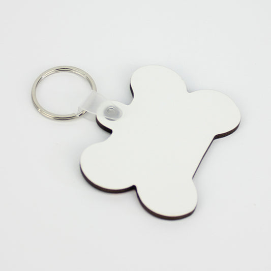 100 x Blank Sublimation MDF Keyrings Pet Tag Double Sided