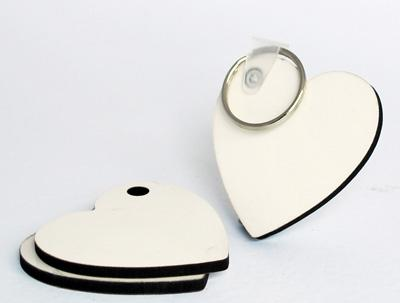 100 x MDF Sublimation Heart Keyrings Double Sided