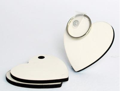 300 x MDF Sublimation Heart Keyring Double Sided