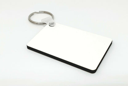 50 x Blank Sublimation MDF Keyrings Rectangle 6cm x 4cm Double Sided