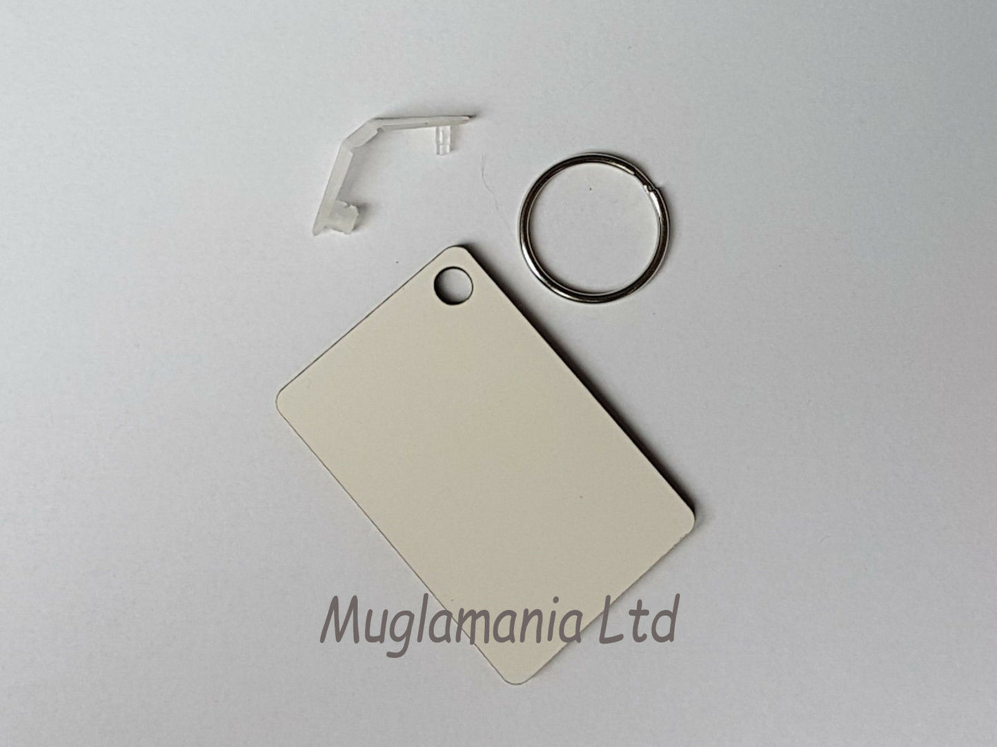 Blank Sublimation MDF Keyrings Rectangle 6cm x 4cm Single Sided - Multi Packs
